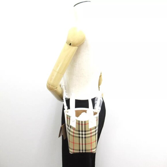 BURBERRY mini london 2way Shoulder crossbody Bag canvas leather Beige - Picture 2 of 7
